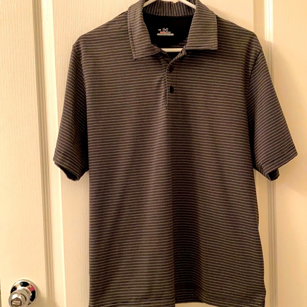 Striped under armour polo